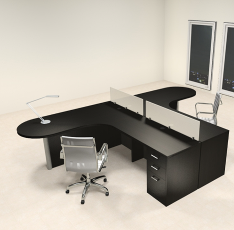 Partner Director Table with Professional Design, Twin Seating & Side Units for Storage with Wire Manager