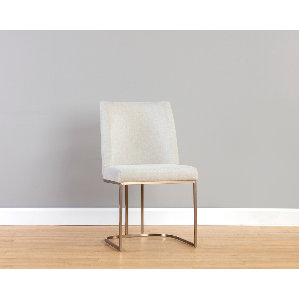 Elegant Upholstered Dining Chair with Gold Metal Base - Modern Home Furniture