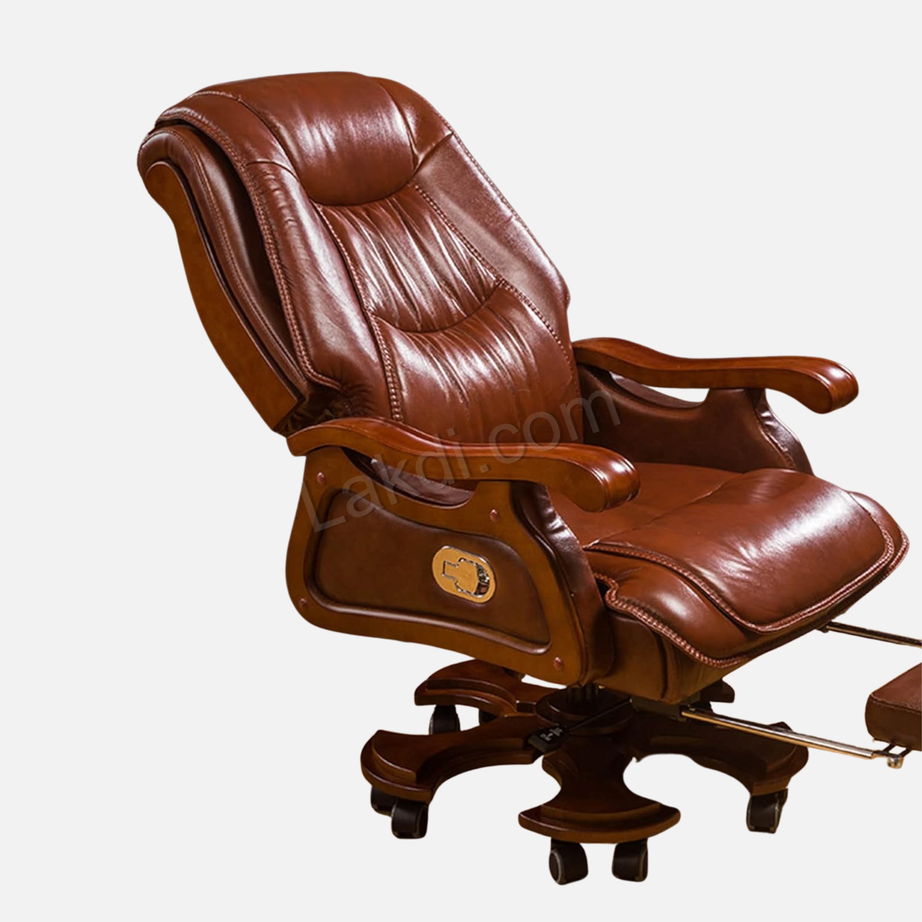 High Back Director Chair for office Luxury Design Made in Plyboard with Leatherette & Recliner & Footrest  Best Ergonomic Office Chair