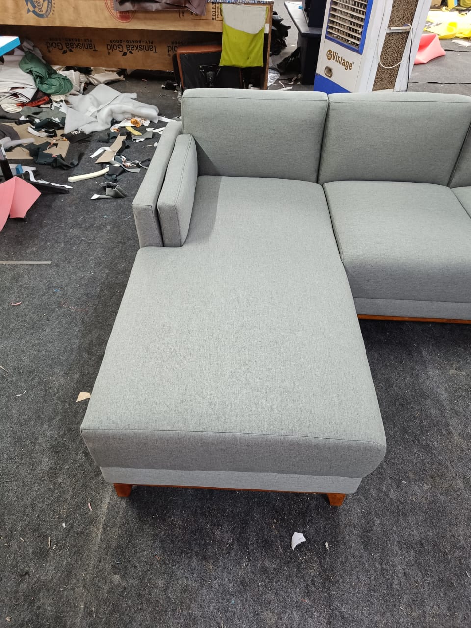 L Shape Sectional Luxury Sofa for Home Furniture Made in Marandi wood with Blend of Jute, Cotton and Polyester with High Density Foam Modern Sofa for Living Room