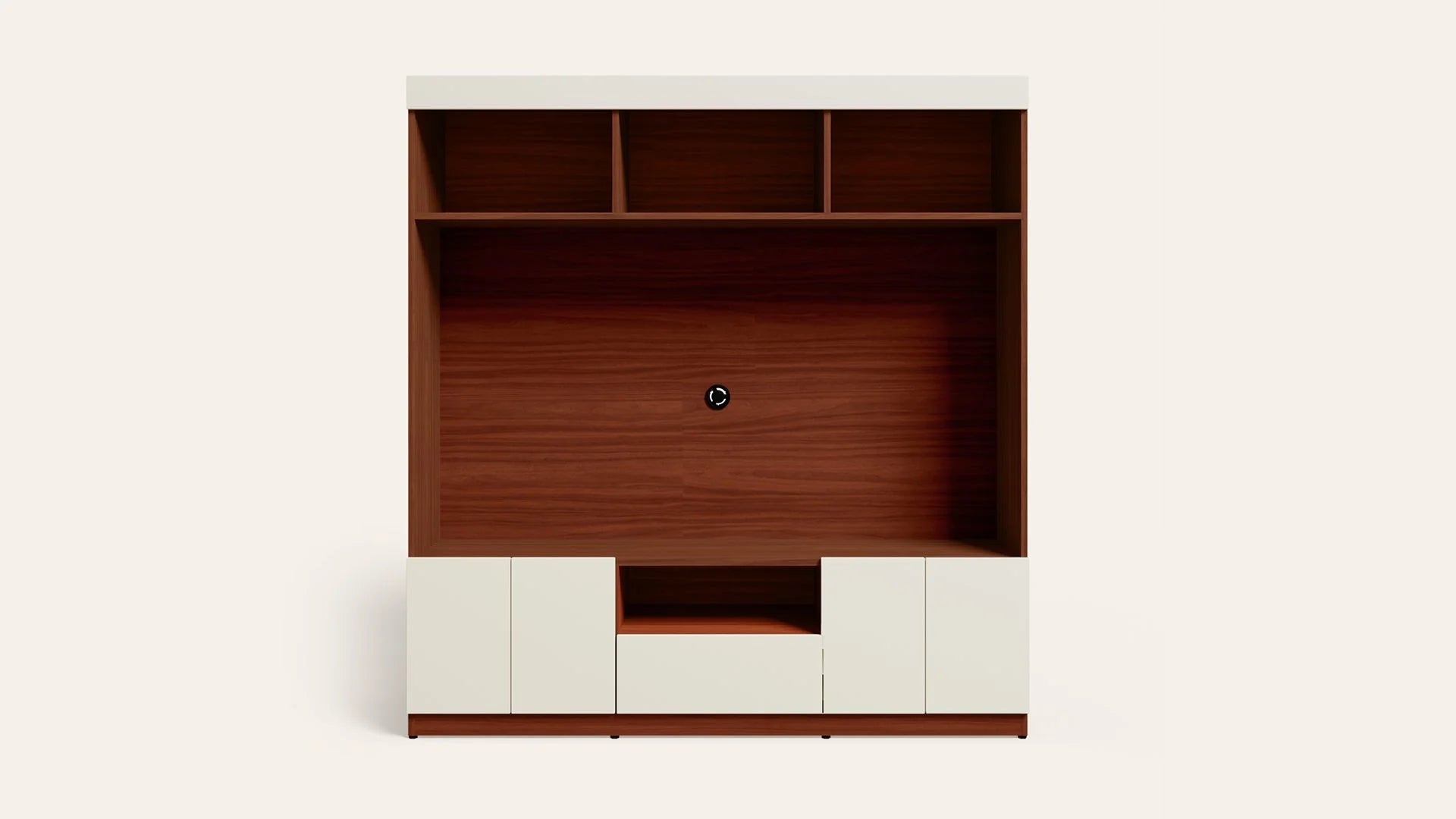 Wooden TV Wall Cabinet with Classic Floating Look, Smooth Surface Finish, and Functional Storage