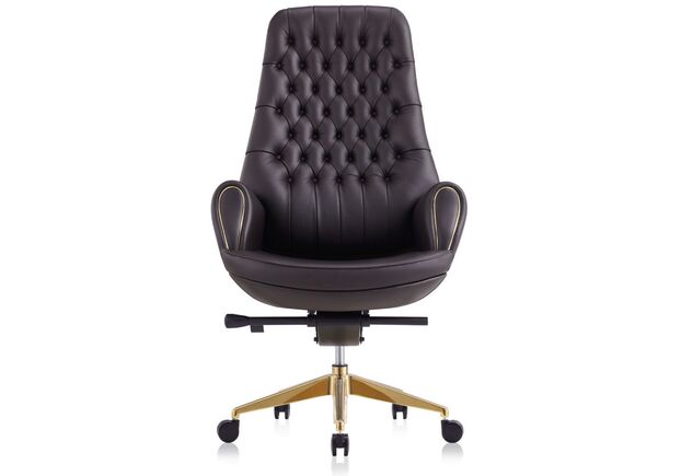 Luxury High Back Office Director & Executive Chair with PU Leatherette & Swivel Base and Metal Base With Gold Powder Coating