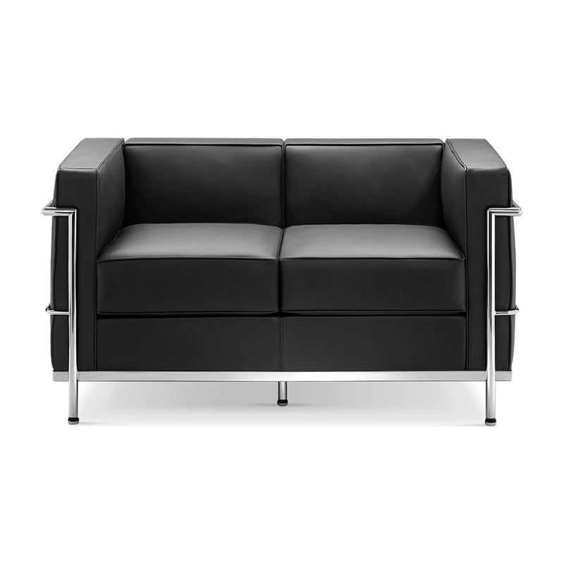 Leatherette Office Sofa With Metal Frame