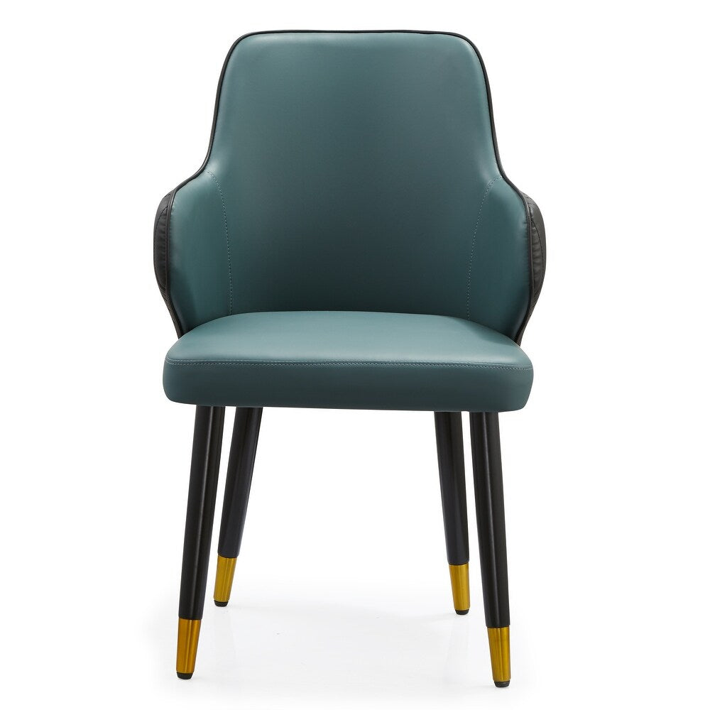 Modern Teal & Black Leatherette Dining Chair - Ergonomic Comfort for Home, Kitchen & Restaurant Furniture