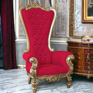 Royal Maharaja Chair, upholstered in luxurious Leatherette, featuring wide armrests and design and Hand Crafting Chair Durable & High Comfort Chair