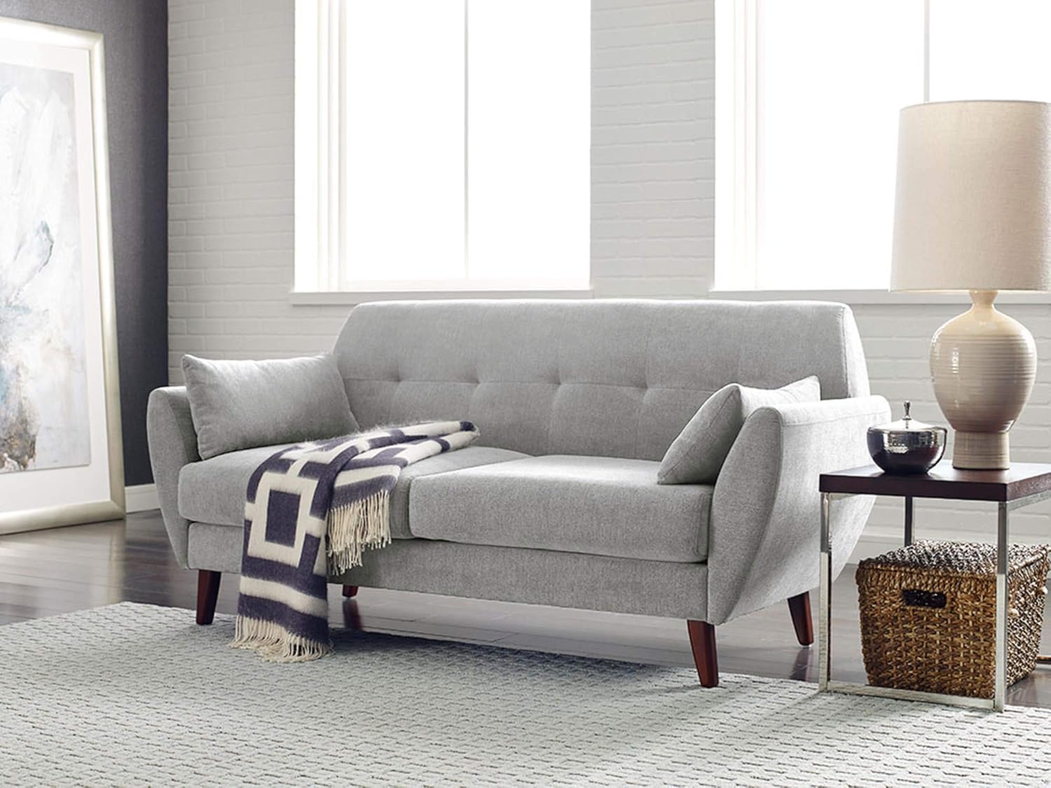 3 Seater Sofa For Home Furniture Upholstery Fabric Premium Comfortable & Sofa  Durable Design For Living Room - Grey