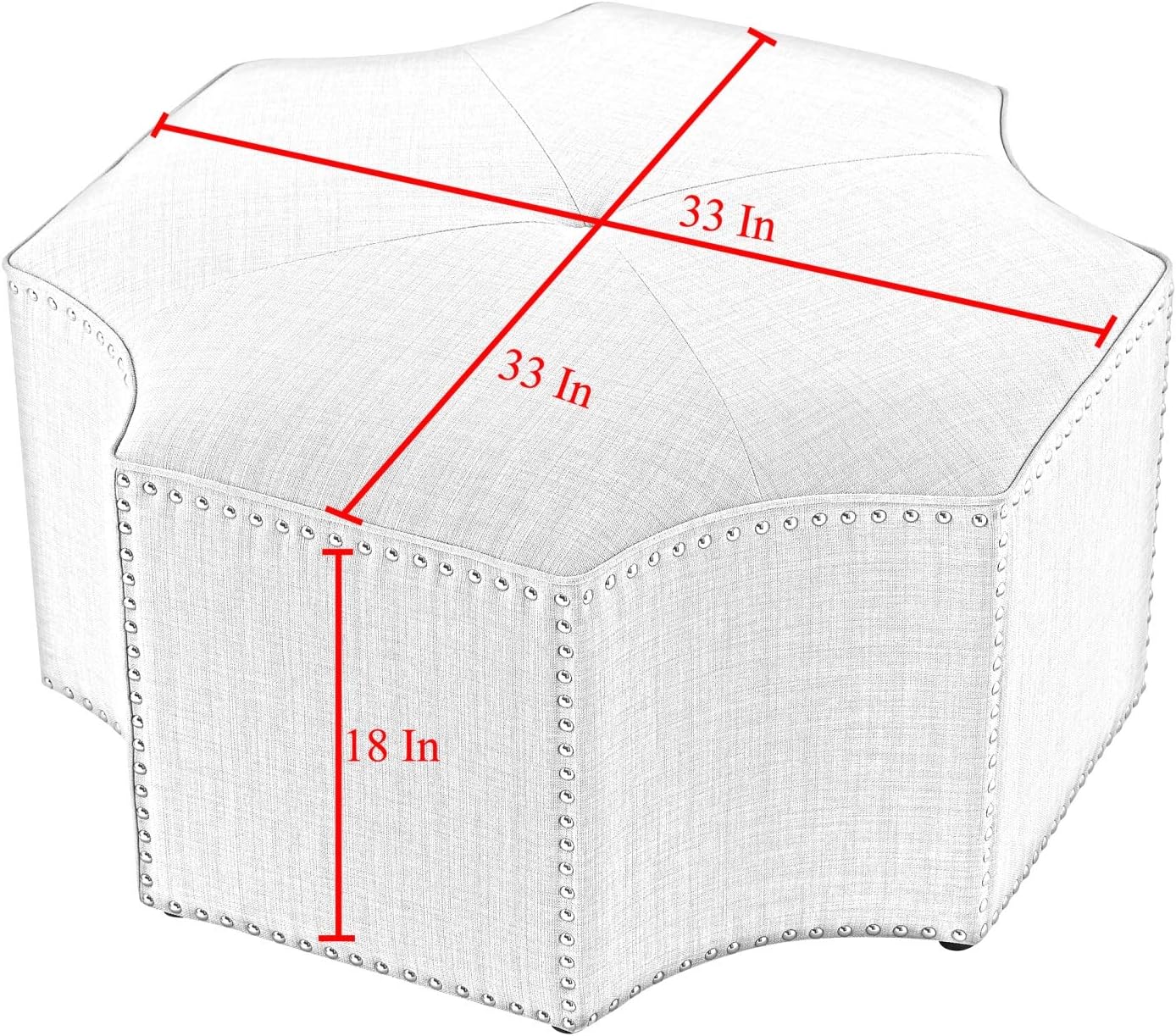 ফ্যাব্রিক গৃহসজ্জার সামগ্রী এবং কাঠের বেসে অটোমান