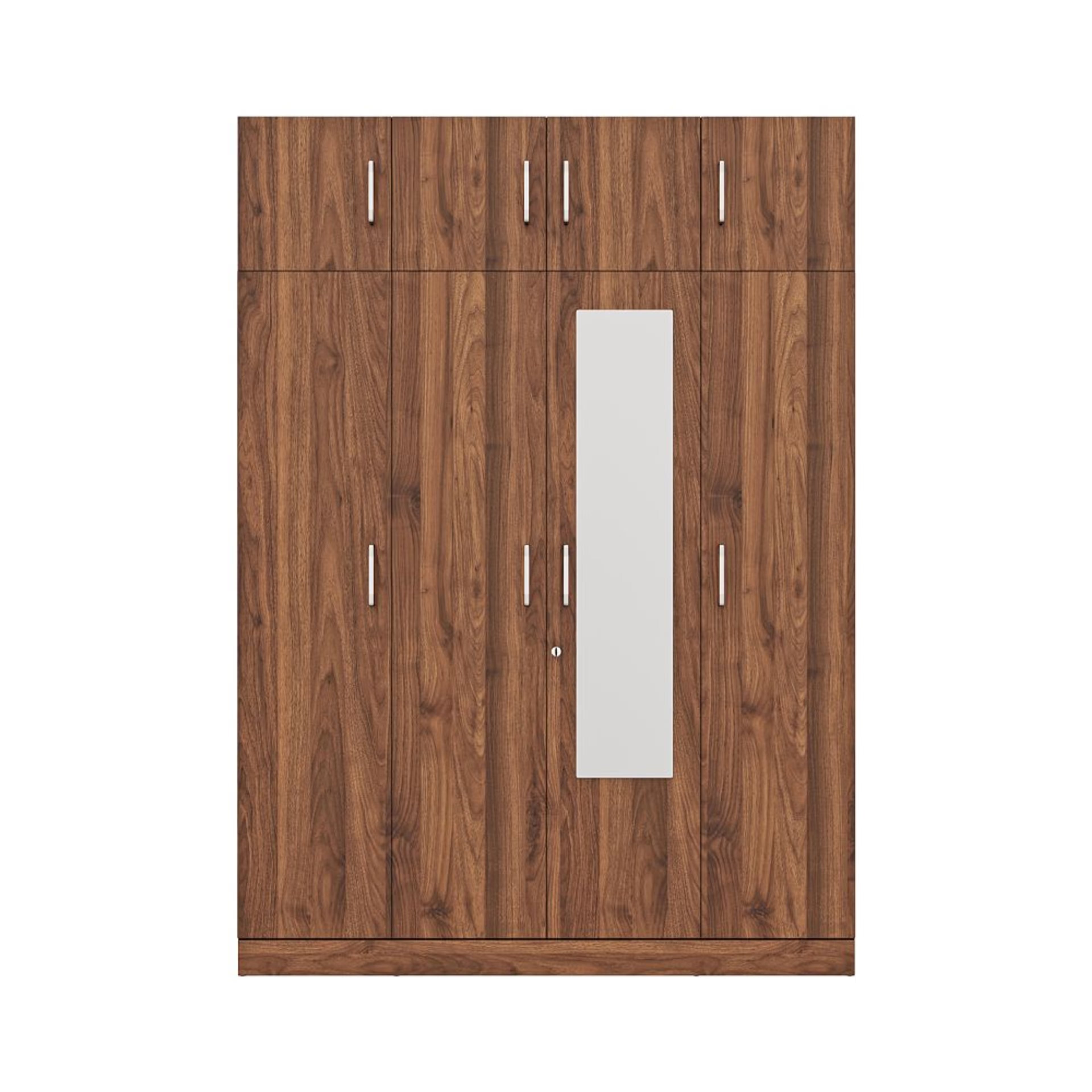 Wardrobe for Home Furniture Made in Particle Board & Matte Finish with 4 Door  and Mirror