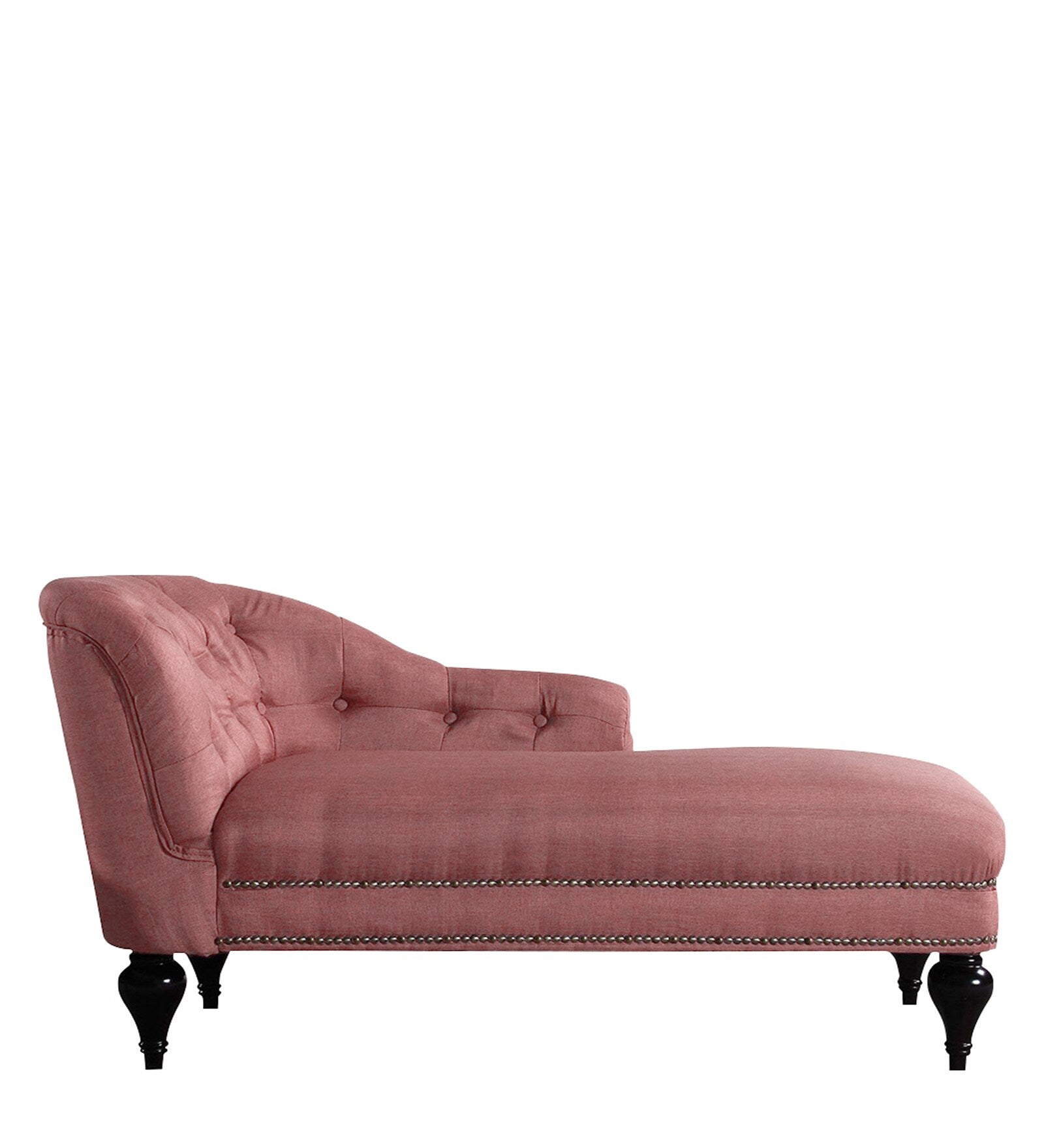 Chaise Lounge Chair Upholstered in Velvet Cozy and Stylish, Comfortable Durable Design for Living Room Or Office -Pink