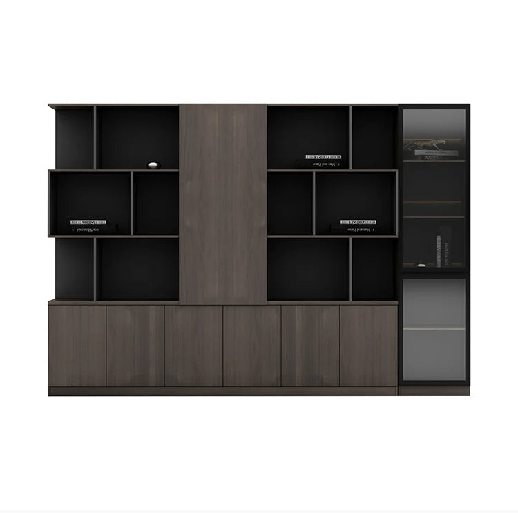 Wooden Office Storage Cabinet with Multiple Storage Shelves, Lockable Doors, and Stylish Finish