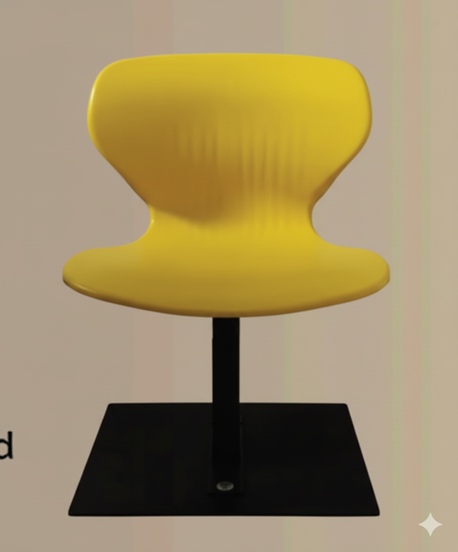 বালিশের উপরে আর্মরেস্ট সহ কাঠের হালকা নীল চেয়ার