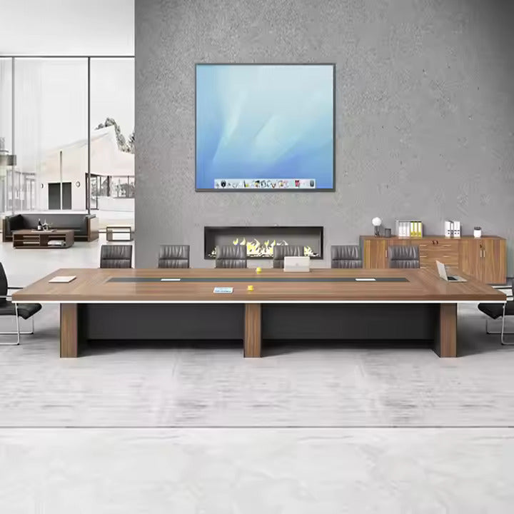 Conference Table for Office Furniture Premium High Quality & Best Design Made in Particle Board/ MDF/Plywood with Wire Manager and Meeting Table Brown Color