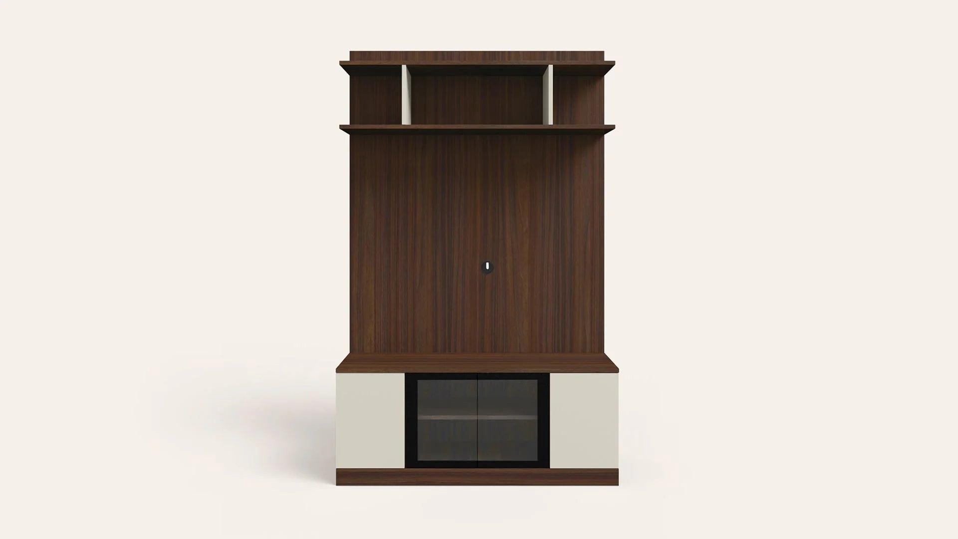 Wooden TV Wall Cabinet with Open Shelves, and Smooth Finish for Modern Apartment Living Rooms