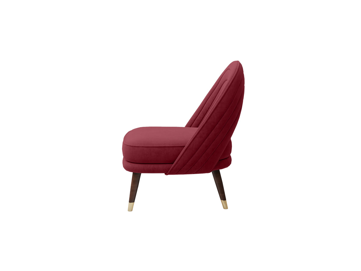 Lounge Chair For Home Furniture Modern & Durable Design Armless Upholstery Velvet Comfortable Seating for Living Room & Offices - Purple
