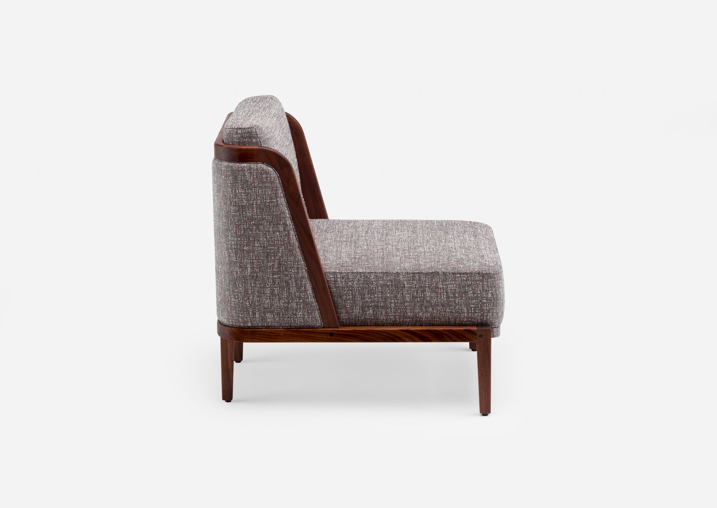 Lounge Wooden Chair Sofa Modern and durable Armless Chairs Upholstered in Fabric For Living Room or Bedroom - Grey