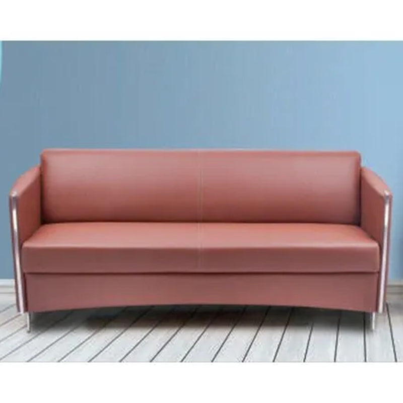 3 Seater Sofa in Leatherette Upholstery with Metal Leg