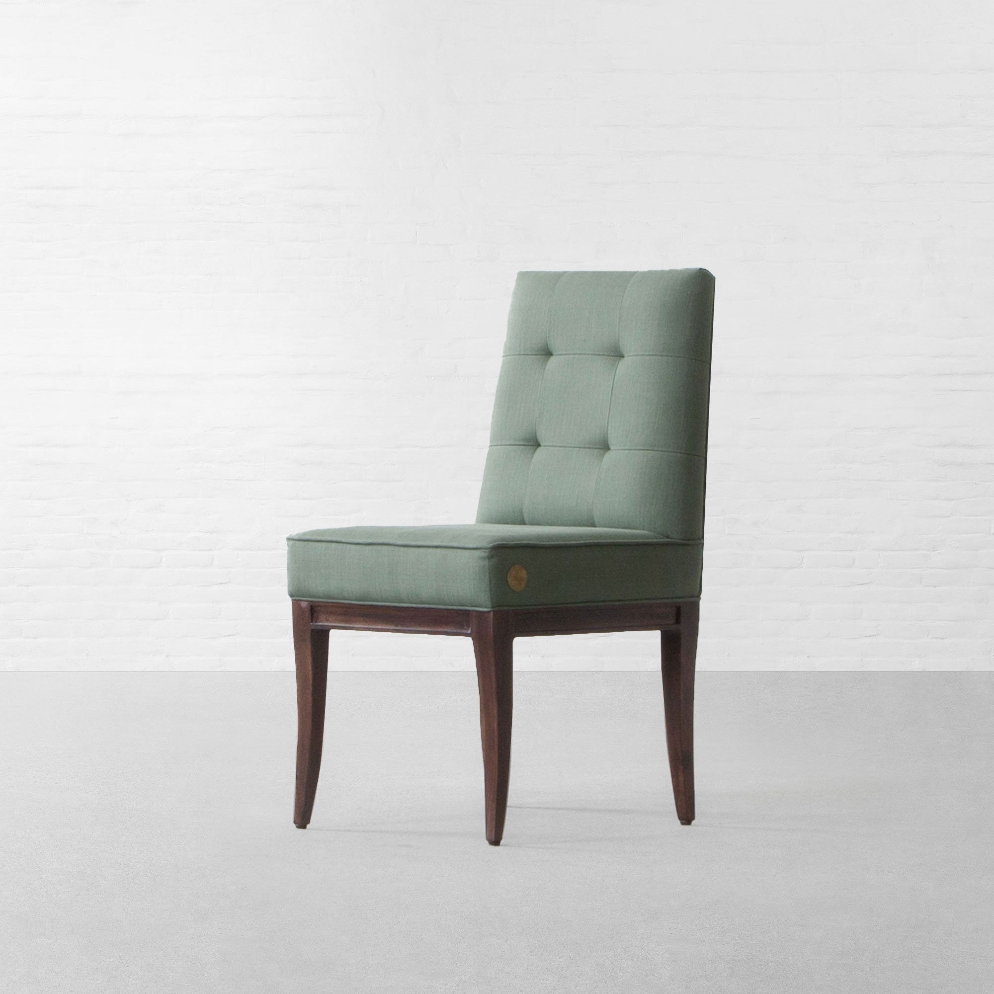 Chic Olive Green Tufted Dining Chair - Contemporary Wooden Accent Chair for Kitchen & Living