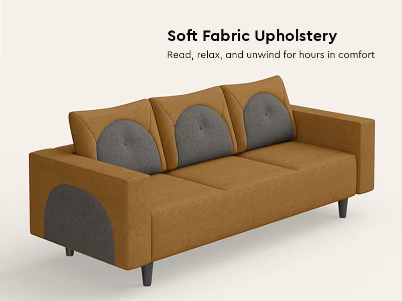 3 Seater sofa Modern Design and Upholstery fabric Durable & Comfortable Padded Perfect for living Room