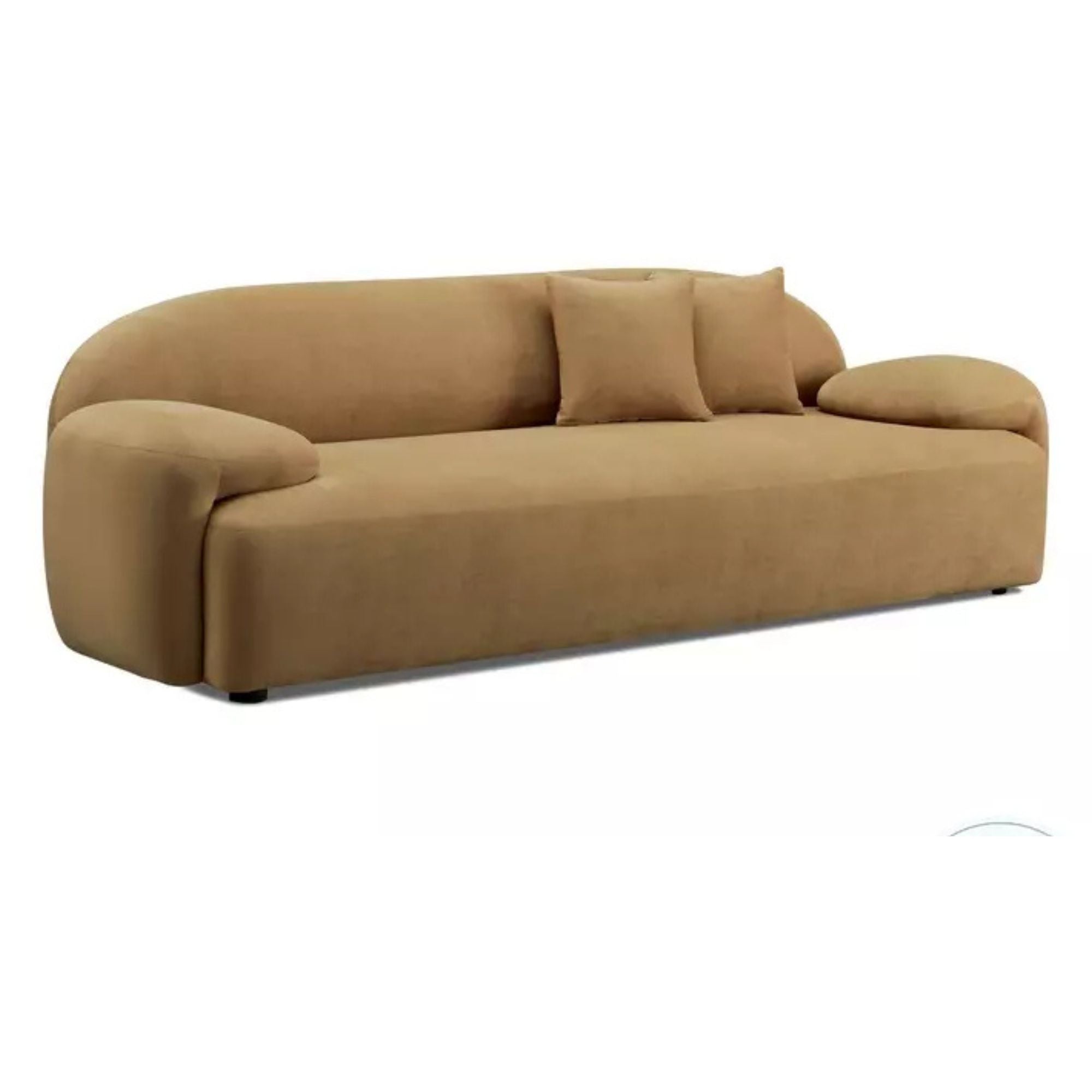3 Seater & Sofa For Home Furniture, Upholstery Velvet Premium and Durable Design For Living Room and Office- Light Brown