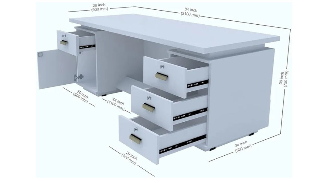 Director’s Table with Modern Design, Multiple Drawers, Side Storage, and Premium Build Quality