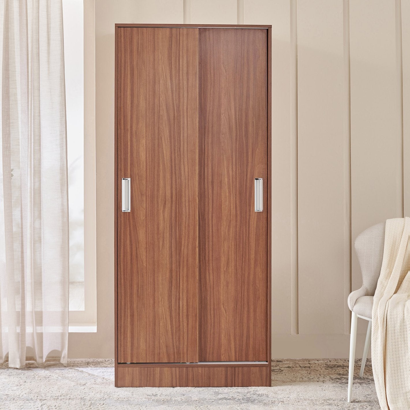 Wardrobe for Home 2-Door Modern Space-Saving Multi-Functional Compartments for Organized Storage