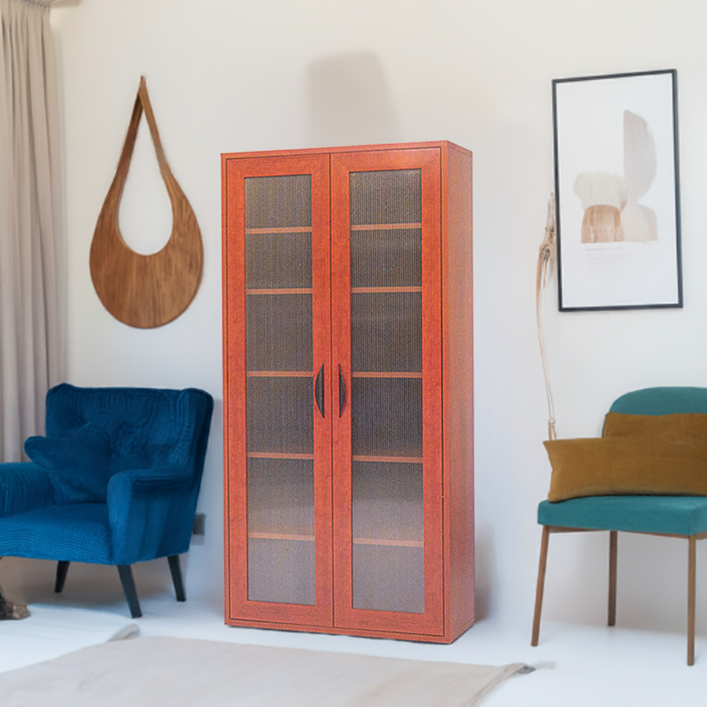 2 Door Wooden Filing Storage with Tall Two-Door Cabinet -