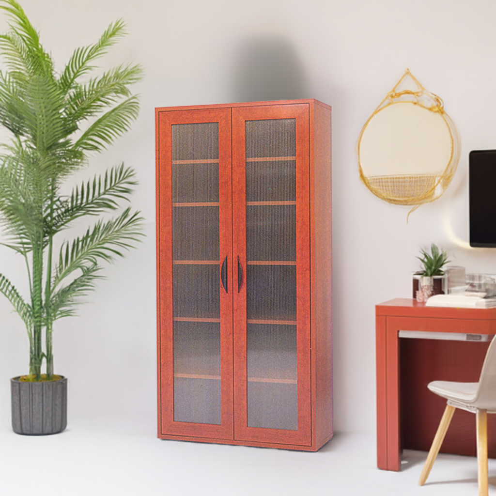 2 Door Wooden Filing Storage with Tall Two-Door Cabinet -