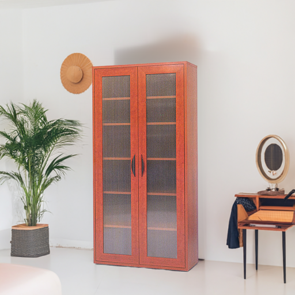 2 Door Wooden Filing Storage with Tall Two-Door Cabinet -