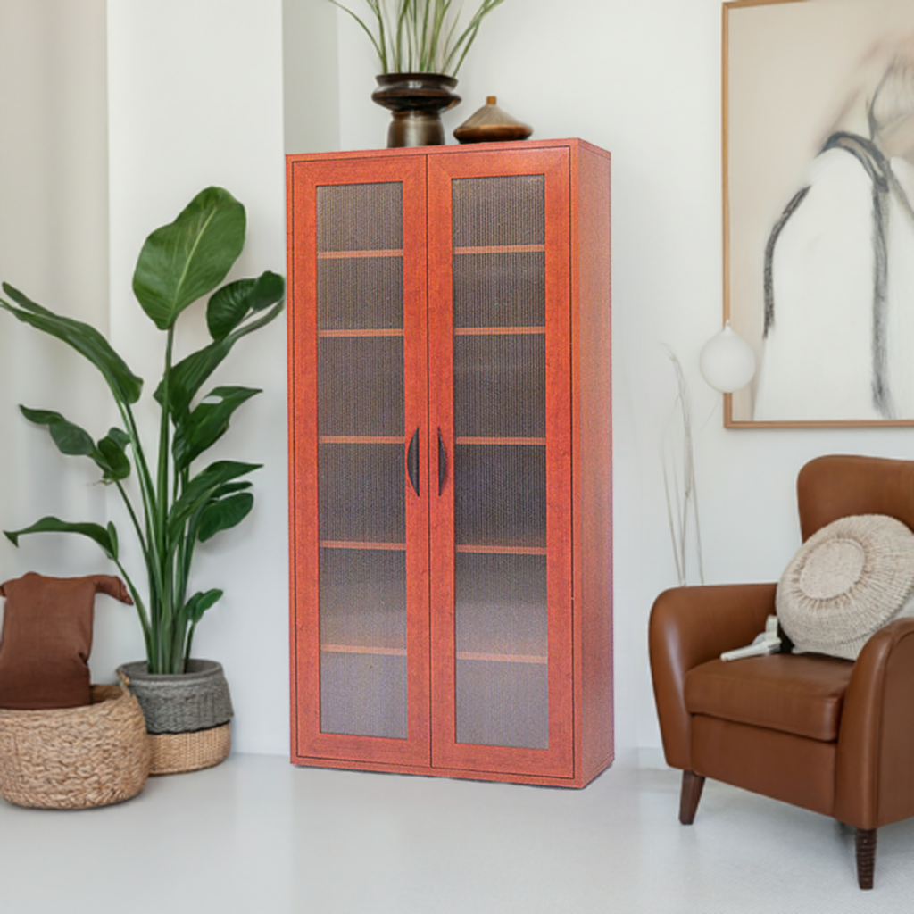 2 Door Wooden Filing Storage with Tall Two-Door Cabinet -
