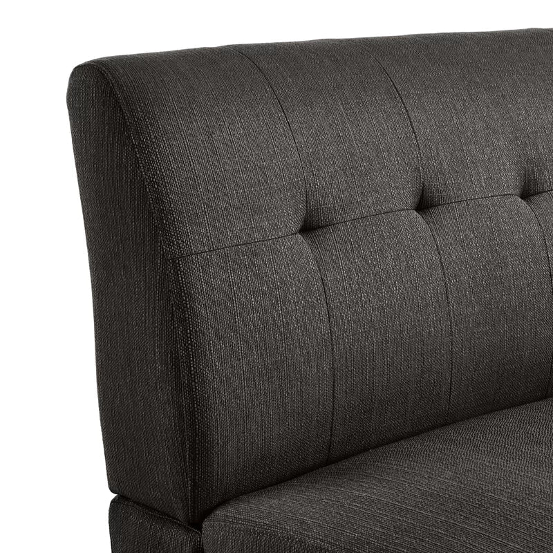 2 Seater Armless Upholstered Sofa with Wooden Legs -