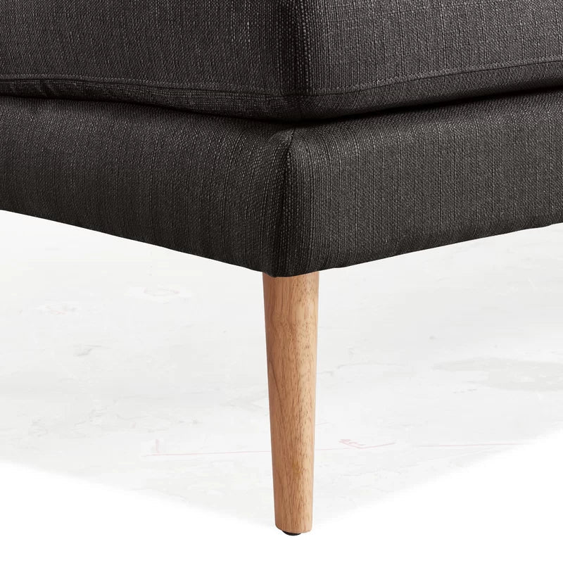 2 Seater Armless Upholstered Sofa with Wooden Legs -