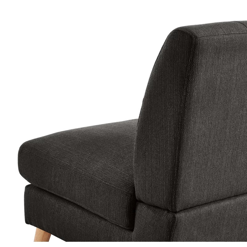 2 Seater Armless Upholstered Sofa with Wooden Legs -