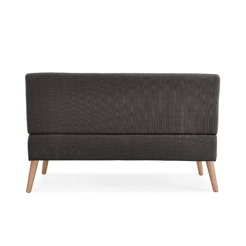 2 Seater Armless Upholstered Sofa with Wooden Legs -
