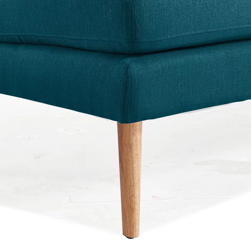 2 Seater Armless Upholstered Sofa with Wooden Legs -