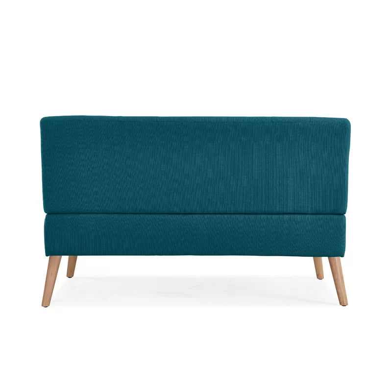 2 Seater Armless Upholstered Sofa with Wooden Legs -
