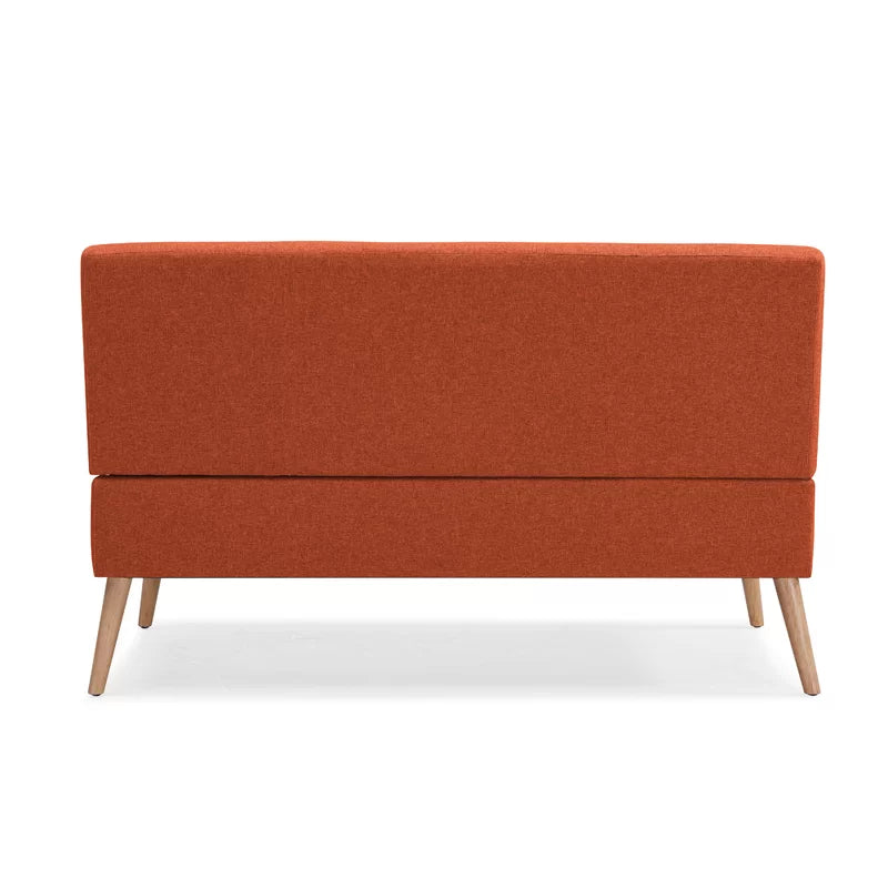 2 Seater Armless Upholstered Sofa with Wooden Legs -