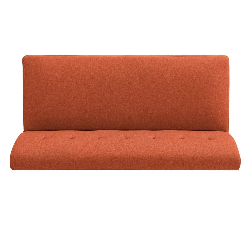 2 Seater Armless Upholstered Sofa with Wooden Legs -
