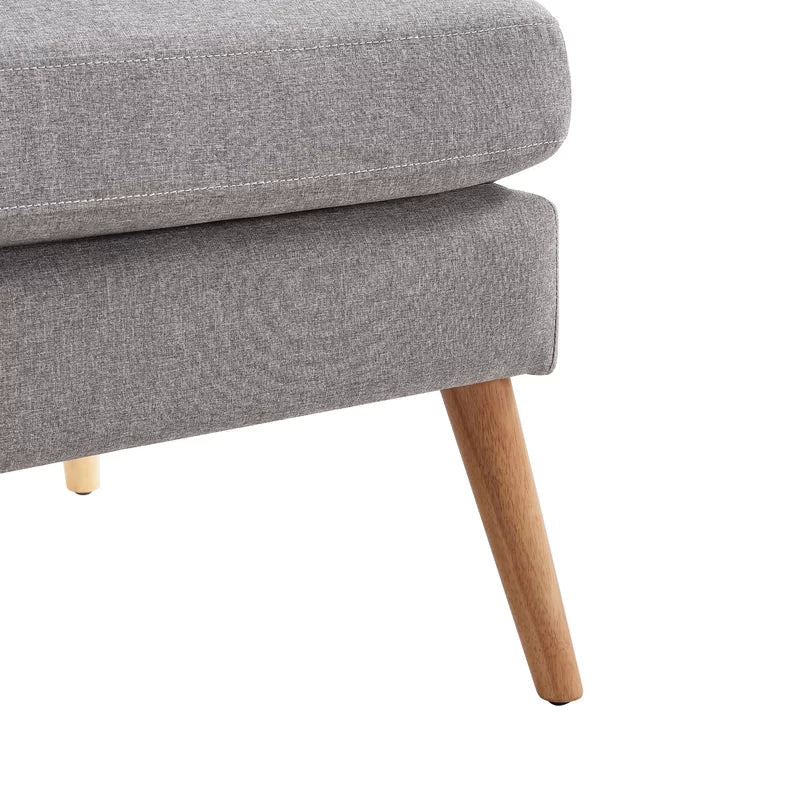 2 Seater Armless Upholstered Sofa with Wooden Legs -