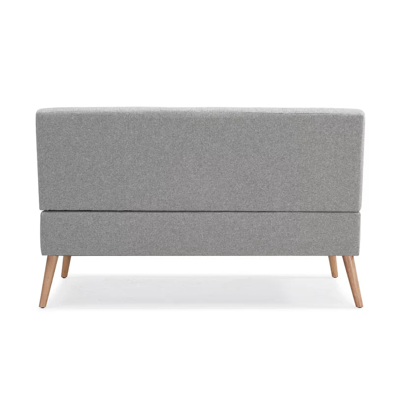 2 Seater Armless Upholstered Sofa with Wooden Legs -