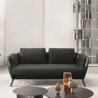 2 Seater Fabric Sofa with Wooden Legs -