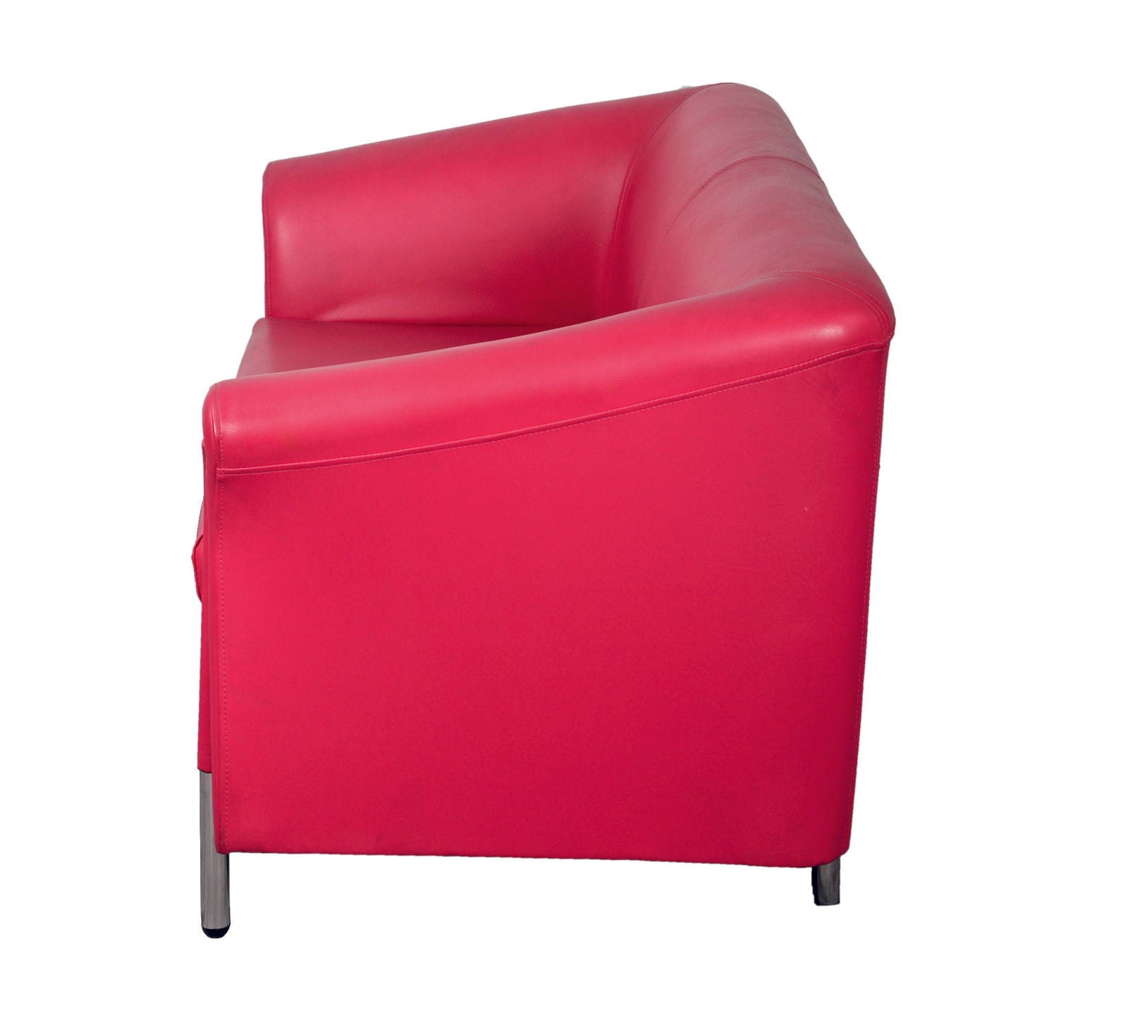 2 Seater Leather Sofa With Metal Legs -