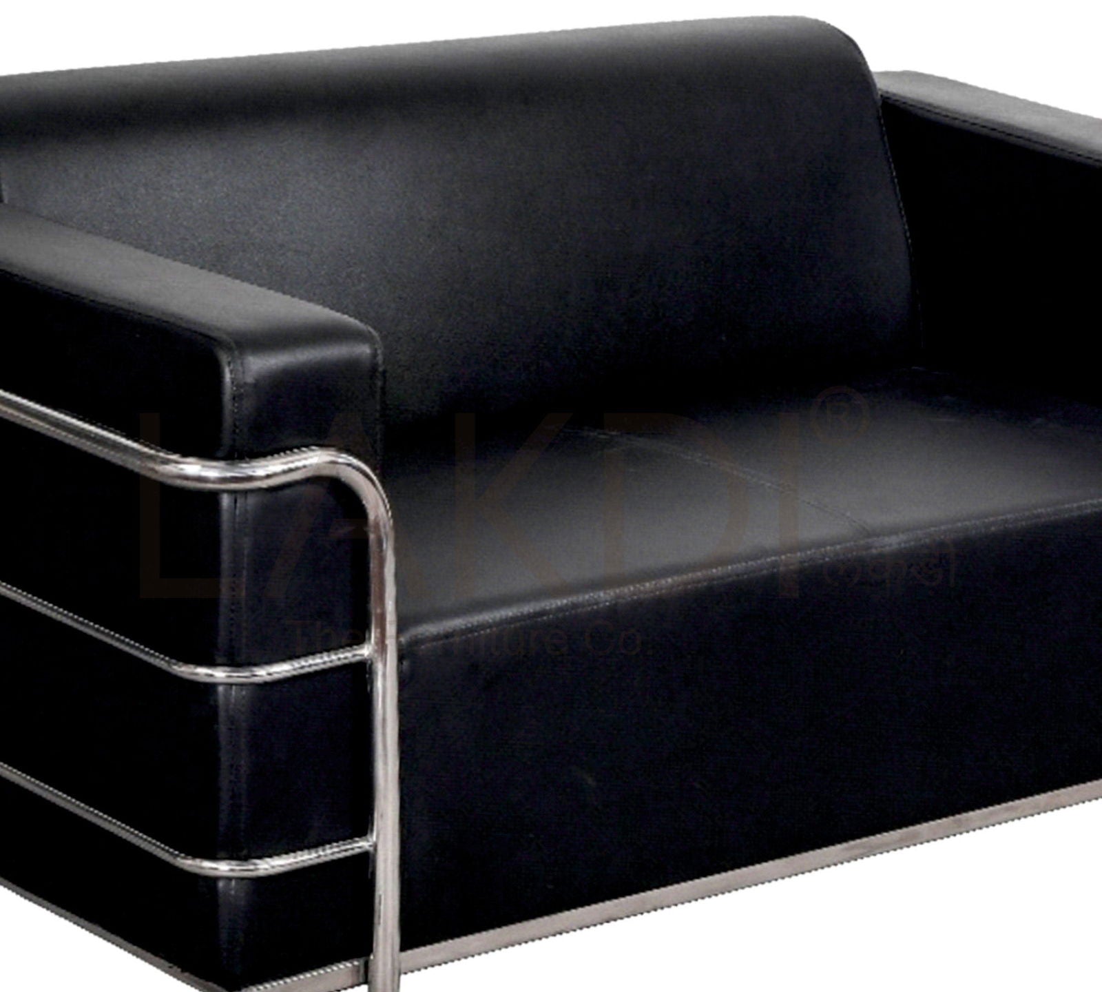 2 Seater Leather Sofa in Metal Legs -