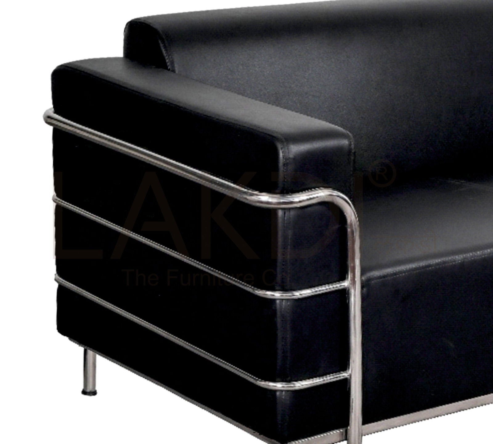2 Seater Leather Sofa in Metal Legs -