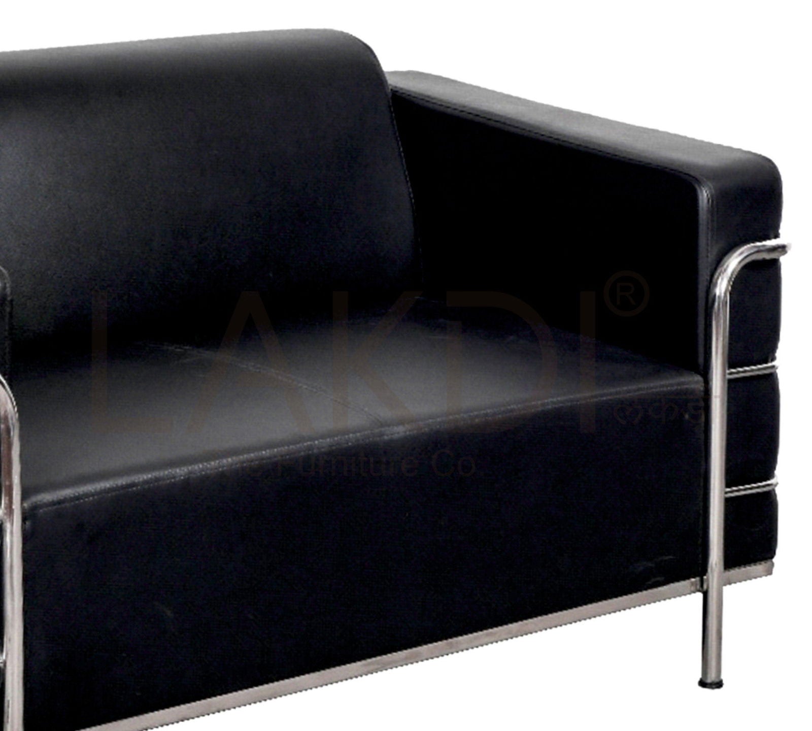 2 Seater Leather Sofa in Metal Legs -