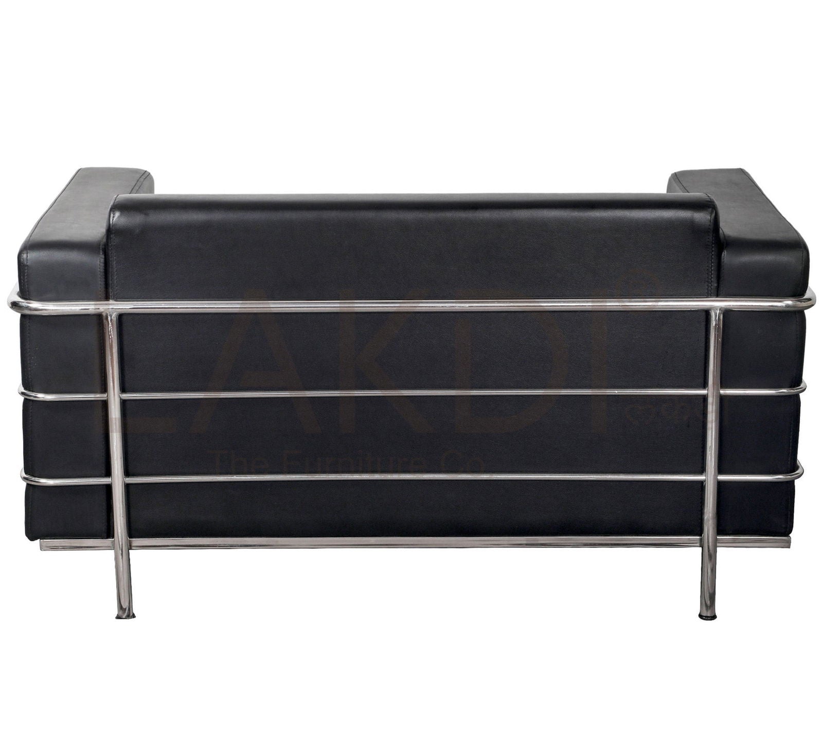 2 Seater Leather Sofa in Metal Legs -