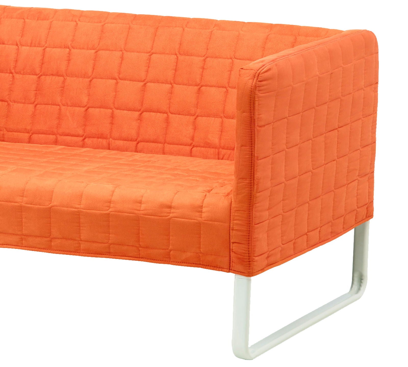 2 Seater Leatherette Sofa With Metal Legs -