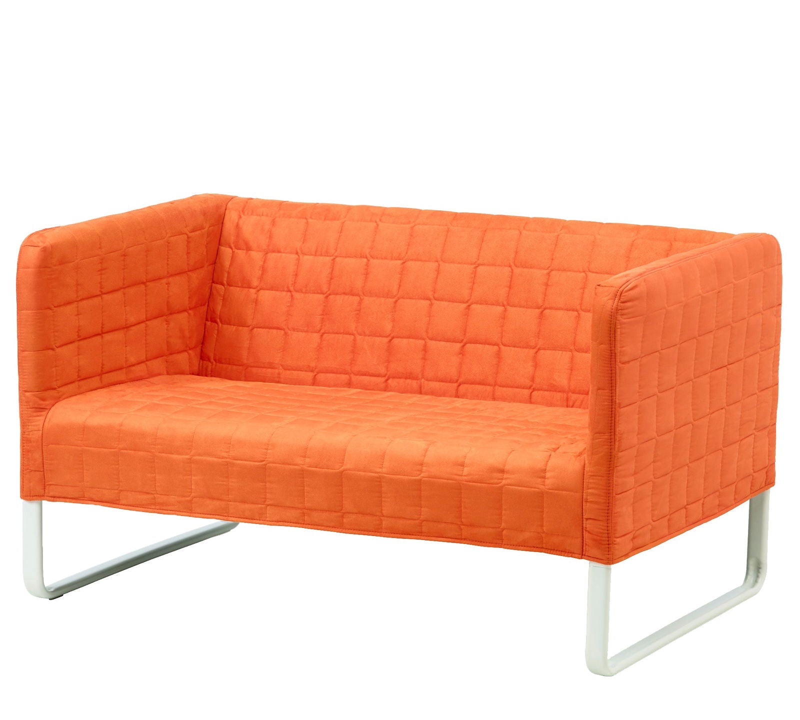 2 Seater Leatherette Sofa With Metal Legs -