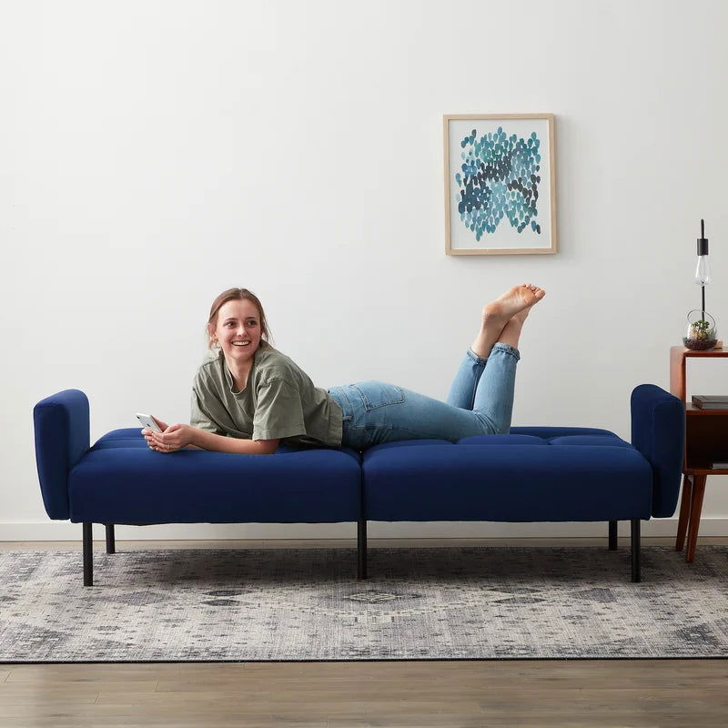 2 Seater Sofa Cum Bed with Metal Legs -