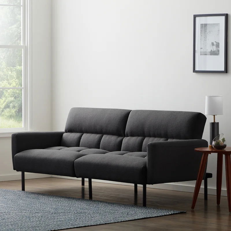 2 Seater Sofa Cum Bed with Metal Legs -