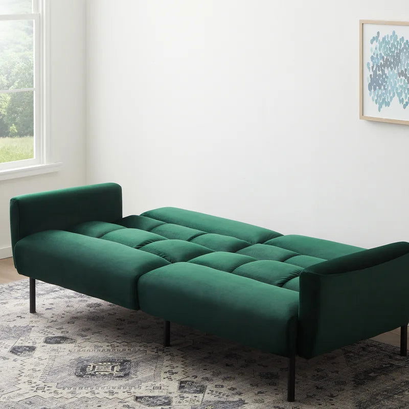 2 Seater Sofa Cum Bed with Metal Legs -